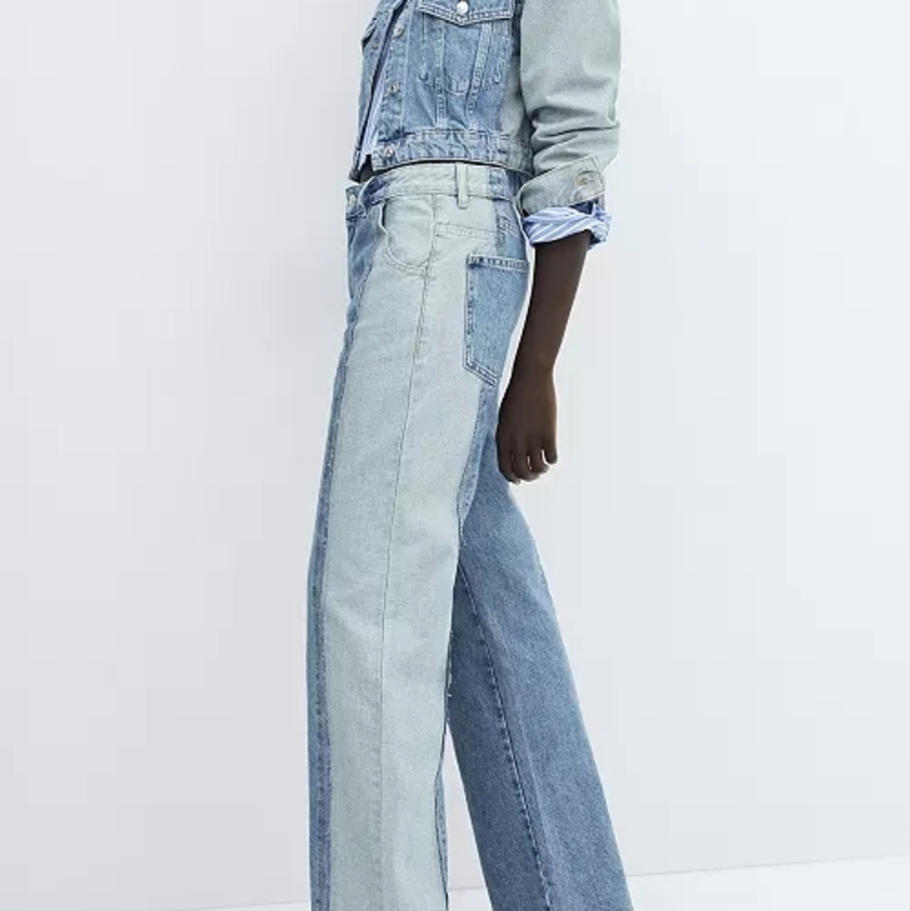 Mango Blue Straight Leg Jeans
